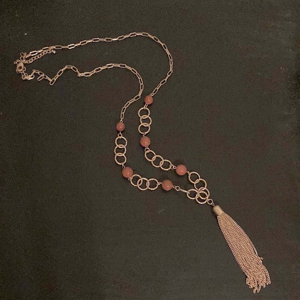 Long Gold Tassel Necklace